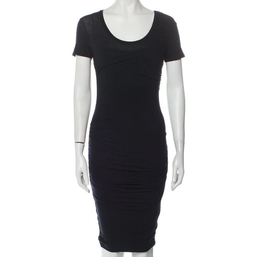 🆕 James Perse Sheath Dress Black Short Sleeve with Scoop Neck